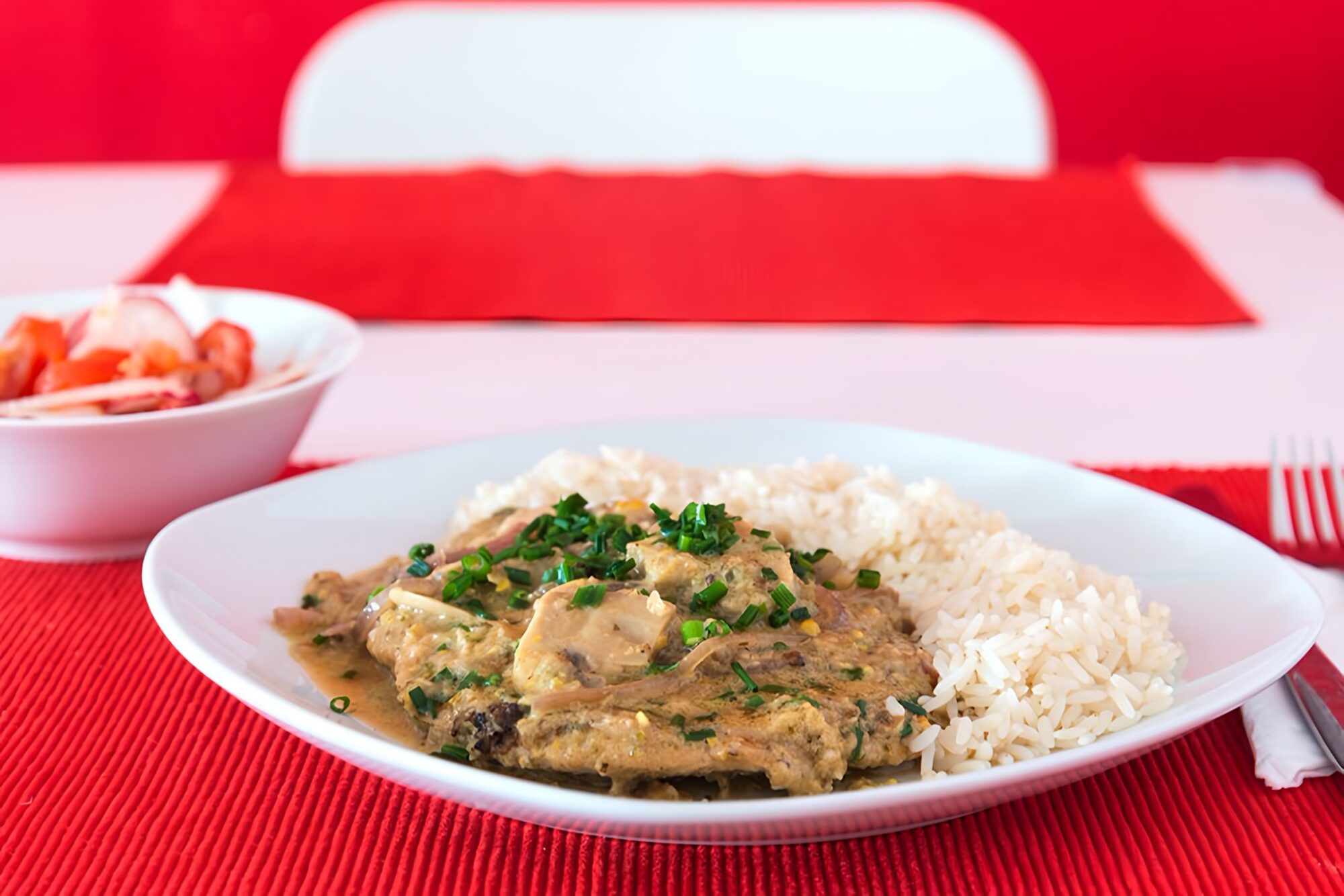 Saftschnitzel mit Champignons und Reis